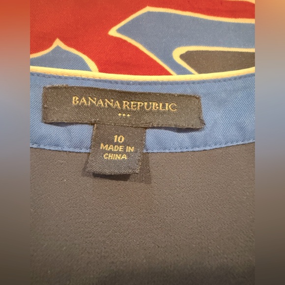 Banana Republic Navy Blue Colorblock Border Print Dress – Size 10 NWOT - Picture 2 of 13